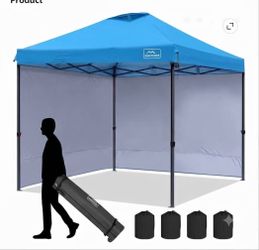 10x10 Easy Pop Up Canopy Tent with Sidewalls, Instant Outdoor Shade Shelter with Removable 10FT Sun Walls, Quick Setup Waterproof and UV-Resistant(Lig