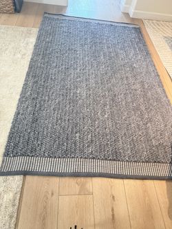 West elm 5x8 Dark Grey Braided Rug 