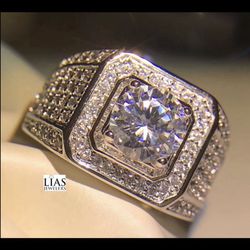 New 18k White Gold Men Wedding Ring 