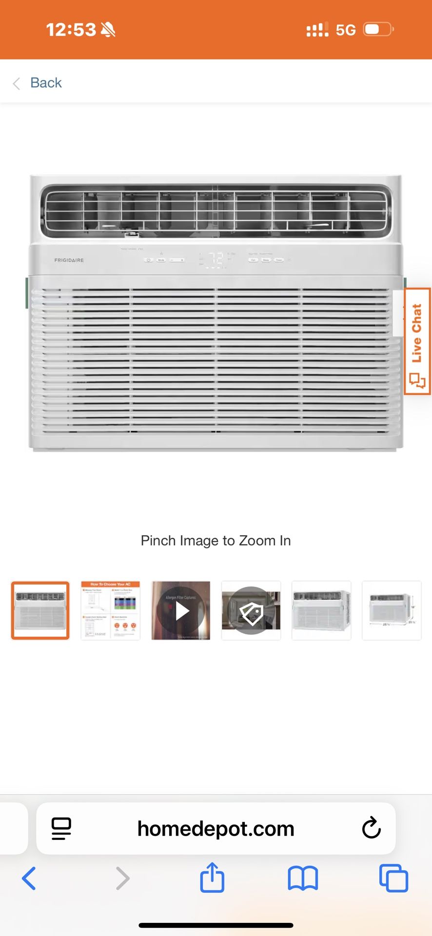 Frigidaire FHWH184WB2 18,800 BTU (DOE) 208 Volts Window Air