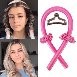 Heatless Curling Rod — Deep Pink — Create Perfect Curls While You Sleep