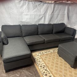 Gray Couch With Ottoman And Four Storage Compartments Good Condition Clean We Sell All The Time Delivery $40 Local