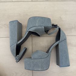 Denim Platform High Heels