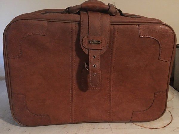 Antique Stradellina Leather Travel Suitcase in great condition