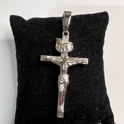 925 Sterling Silver Crucifix Cross Men’s Pendant 
