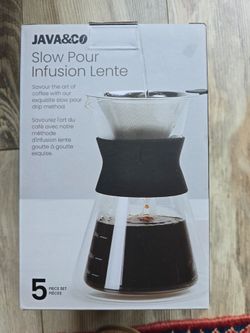 New JAVA&CO Slow Pour Coffee Maker Set – 5 Pieces – Pour Over Coffee Brewer