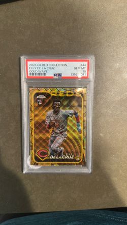 Elly De La Cruz 2024 Topps Chrome Gilded Collection Gold Wave RC PSA 10