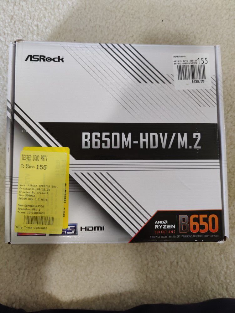 AsRock B650M-HDV/M.2 AMD AM5 microATX Motherboard
