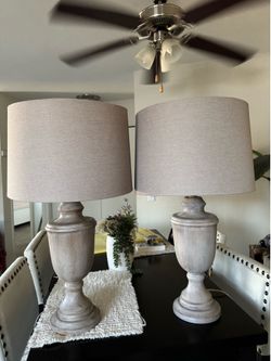 Pair of Distressed Table Lamps