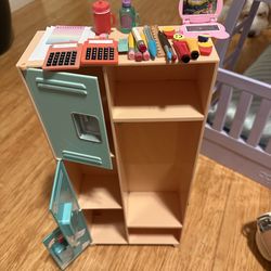 American girl doll locker and supplies