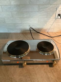 LIKE NEW, COMMAND PERFORMANCE GOLD 2 BURNER ELECTRIC HOT PLATE, GREAT FOR ENTERTAINING, BUY $35.00