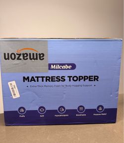 3 Inch Ultra-Fluffy Memory Foam Mattress Topper King for Back Pain, Extra Soft,King Size,Never Used