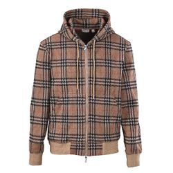 Burberry Knitted Checkered Hooded Coat