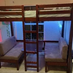 Convertible Bunk Bed (bottom Bunk->table To Bed)  Free Organic Temper-pedic Mattress With Purchase