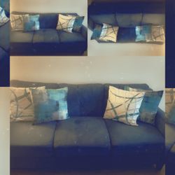 Large Dark Blue Sofa 