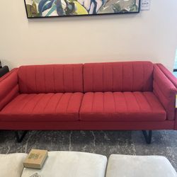 TWO Red Sofas (priced W Tax)