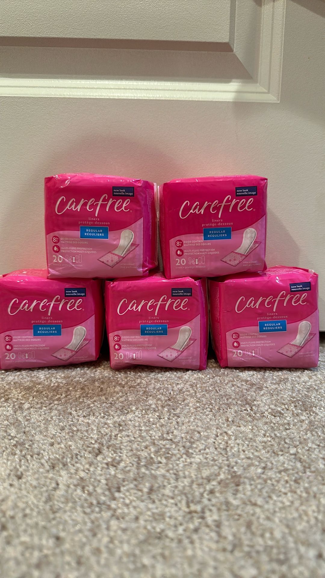 Carefree Liners 20 count: 5 for $4