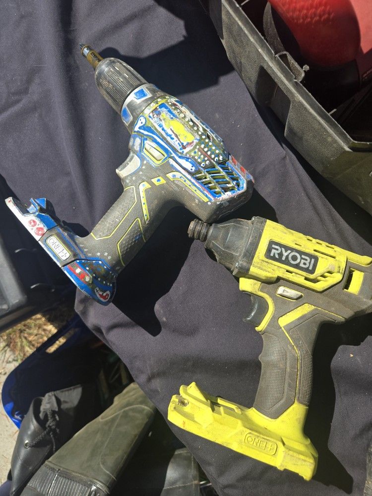 Two Ryobi Drills Selling Together NO Batterys Both Work