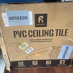 Fire-Rated - High-Grade PVC Ceiling Tiles 24"x24" - Easy Drop-in Installation - Case of 12 (48 sq. f