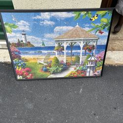 Framed Puzzle Wall Art Set — Seaside, Garden, and Wildlife Themes — Pickup in Riverdale