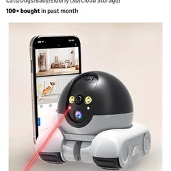 AEZ Robot Camera on Wheels 1080P Dual Lens,Indoor Movable Security Camera with 2-Way Talk,Blinky Bot