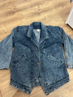 VTG 80s 90s small oversized Young Hill’s Vintage Denim Blue Jacket 100% cotton