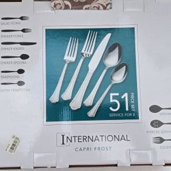 51 Piece Stainless Steel Flatware Set Silverware Utensil Set Service for 8