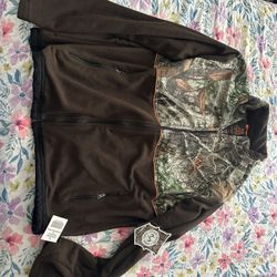 mew mens camo dark brown realtree jacket size XL
