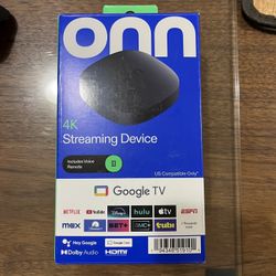 Brand New-in-Box Onn 4K TV Android Streaming Box with Power Adapter/HDMI Cable