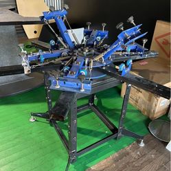 six head screen print machine 