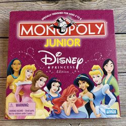 Disney Princess Monopoly Junior Game, Ages 5-8