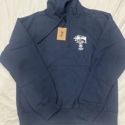 Navy Stussy Tour Hoodie