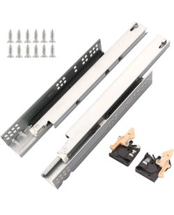 6 Pair 24 Inch Undermount Soft Close Drawer Slides,Bottom Mount Concealed 100lb Load Capacity Full Extension Ball Bearing Rails with Adjustable Lockin