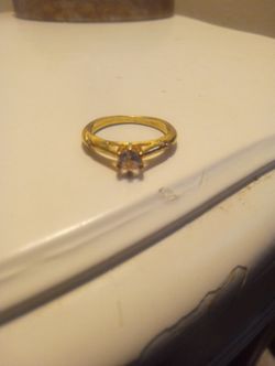 Solid gold Pure Ring Sz 10 Genuine Diamond ring of Gold