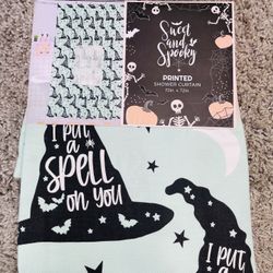 Sweet and Spooky Shower Curtain Halloween I Put A Spell On You Printed Design