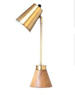 Crystal Art 22" Metal Wood Look Task Lamp Like New!