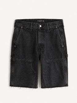 Abercrombie & Fitch Black Denim Carpenter Shorts Men’s Size 30