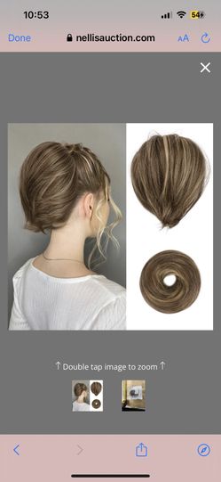 BARSDAR Highlight Hair Bun Extensions - Short Straight Ponytail Hair Bun Extensions For Women - Synthetic Elastic Hair Bun Scrunchies Hairpieces Daily