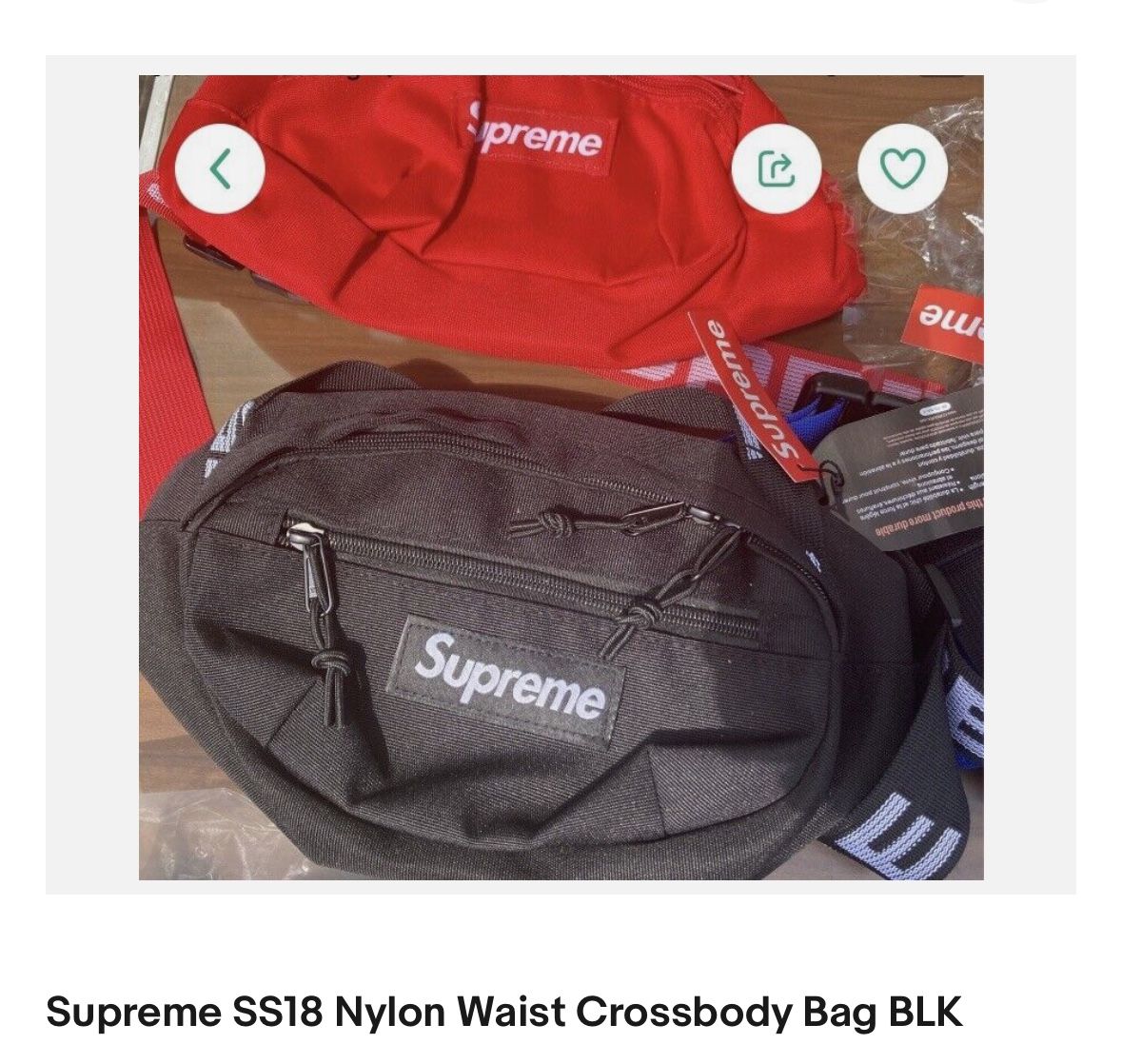 Supreme SS18 Nylon Waist Crossbody Bag BLK
