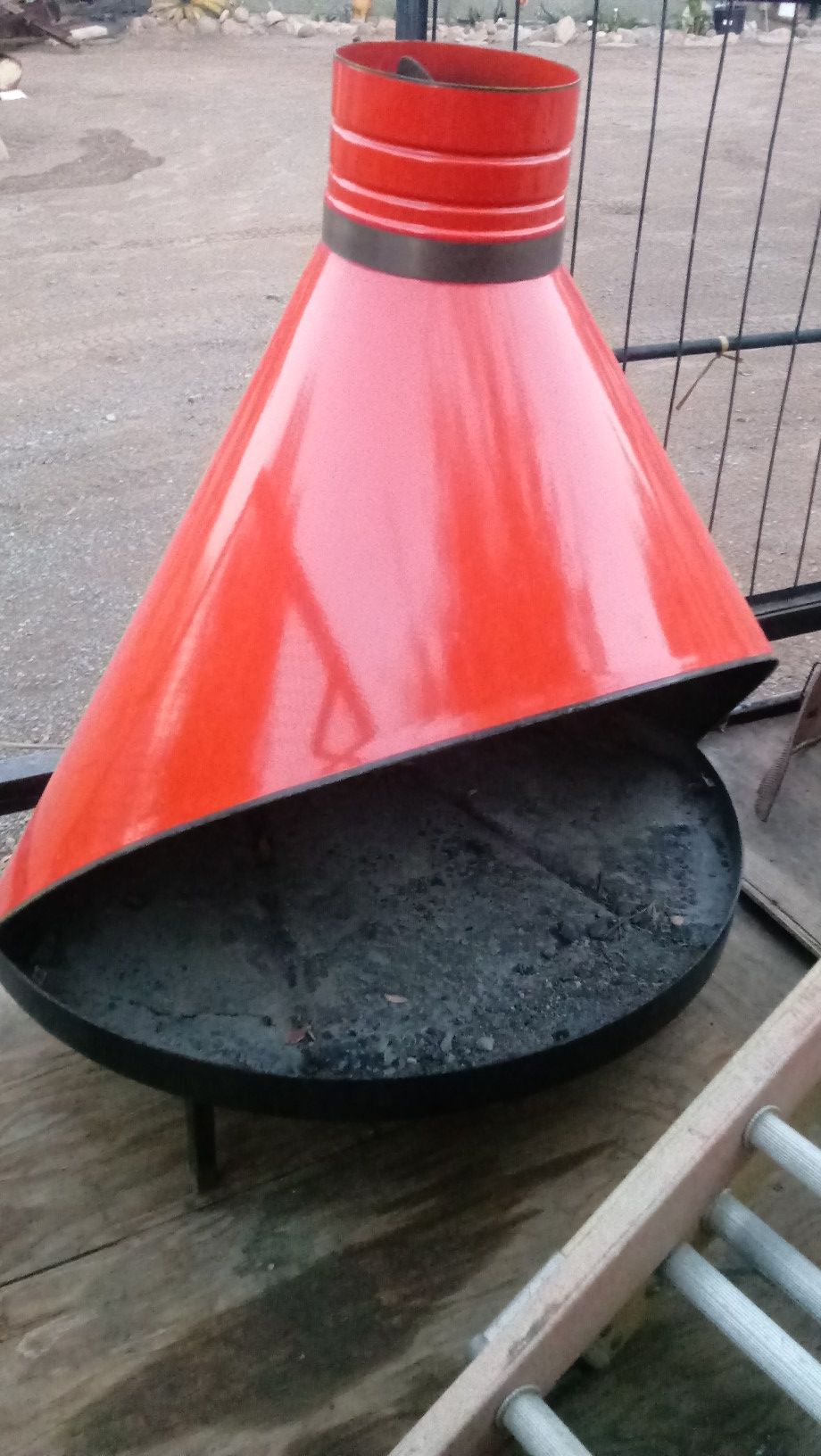 Vintage PREWAY , MALM , MAJESTIC Mid Century Modern Fireplace - Iconic Design - Indoor Outdoor Wood Burning Cone Enamel Fireplace