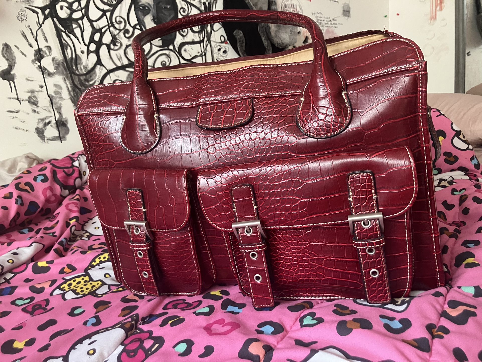 Women’s Red Alligator purse