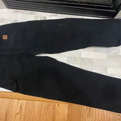 Carhartt Men’s Black Canvas Carpenter Jeans – 32x32 – Boot Cut / Straight Fit – Like New