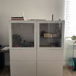 White cabinet with glossy finish