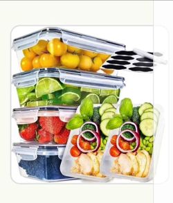 Non-Toxic Glass Food Containers Multi-Size 
Plastic & BPA free. Glass body, 14 piece