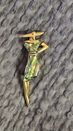 vintage Park Lane Art Deco style gold-tone brooch