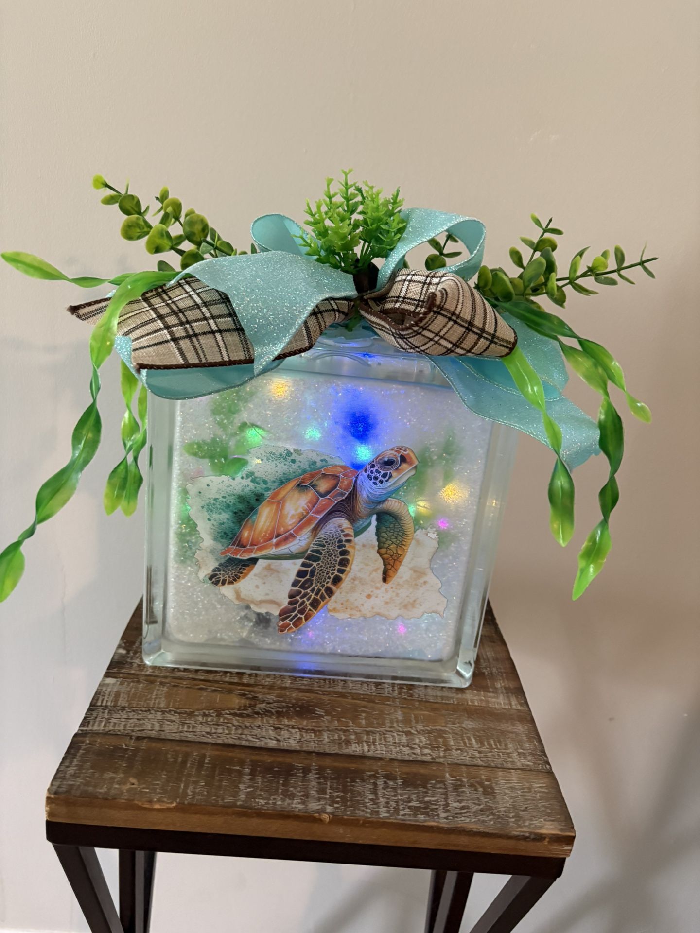 Turtle Glass Light Up Decor