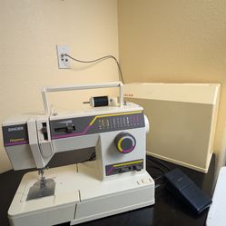 Singer Elegance Sewing Machine with Foot Pedal and Case, Tested Running