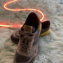 Valentino Rockstud Accents Leather Sneakers