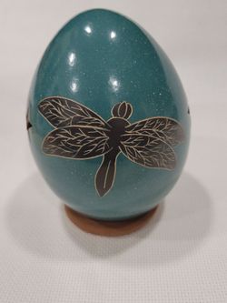 Dragonfly Luminary Egg Nicaragua signed