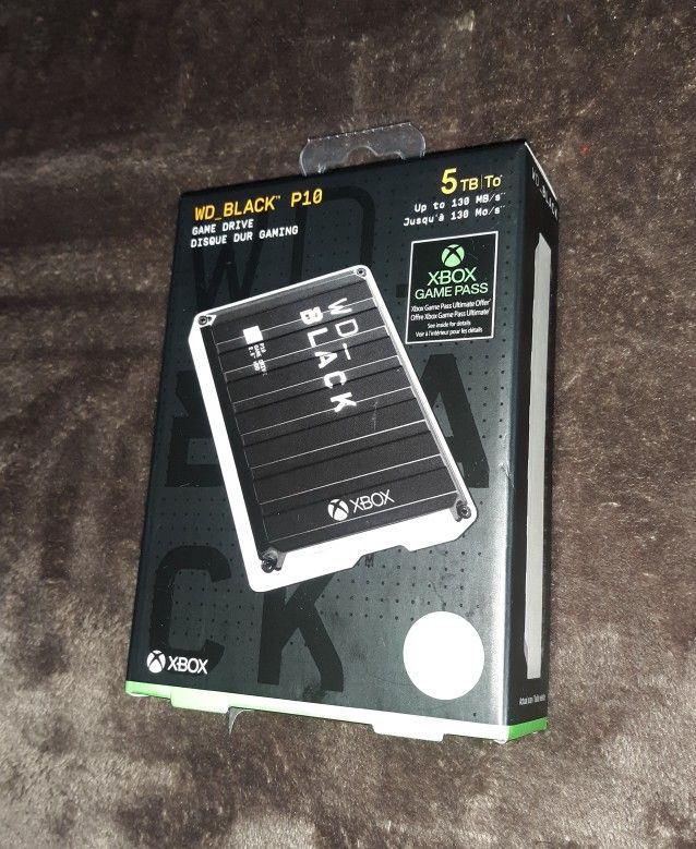 W_D Black P10 Xbox 5TB External Gaming Memory Drive